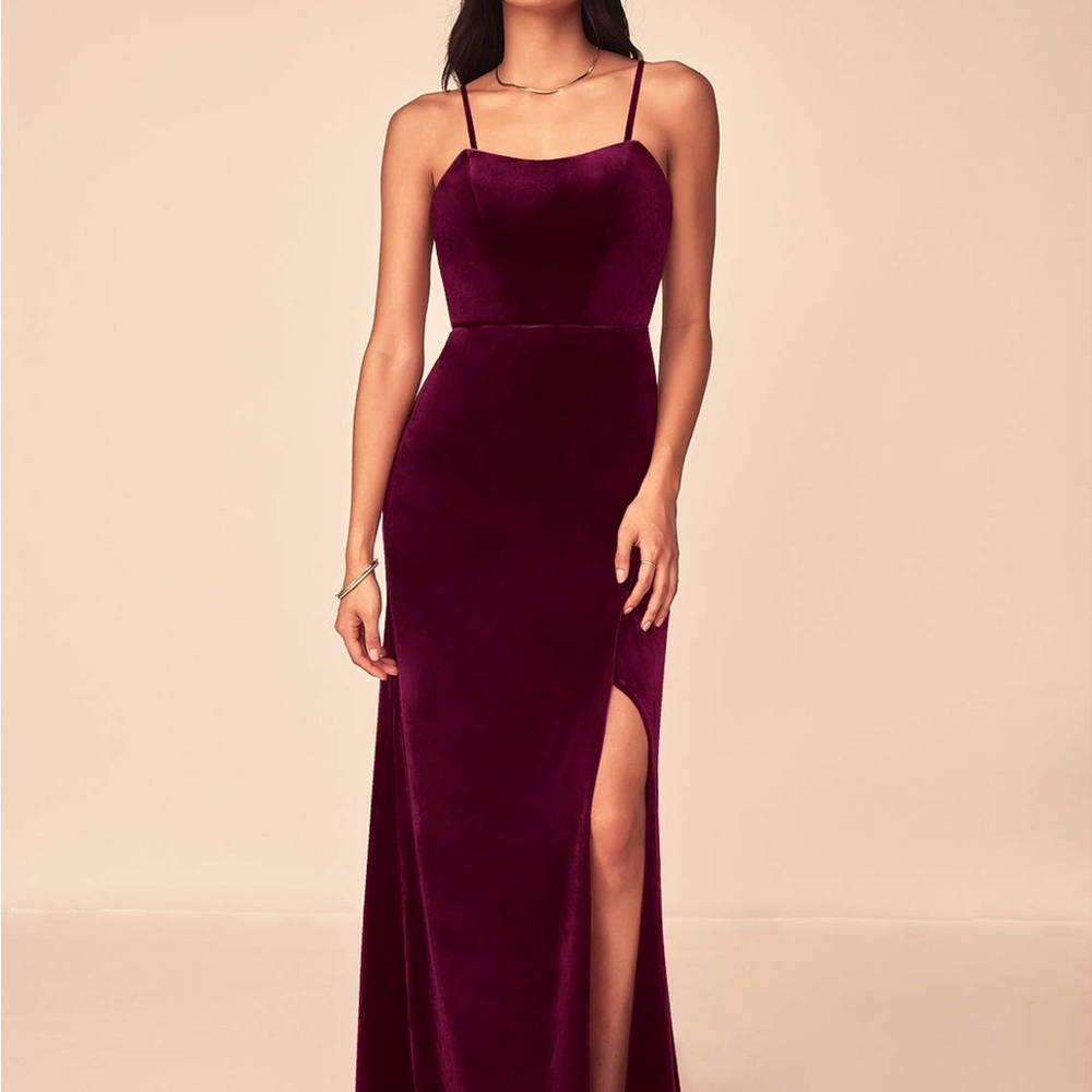 Azazie Nereda Velvet Gown - Picture 4 of 8